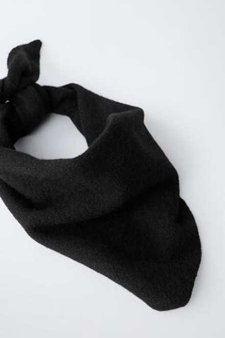 ZARA ВЯЗАНАЯ КОСЫНКА, ЧЕРНЫЙ
