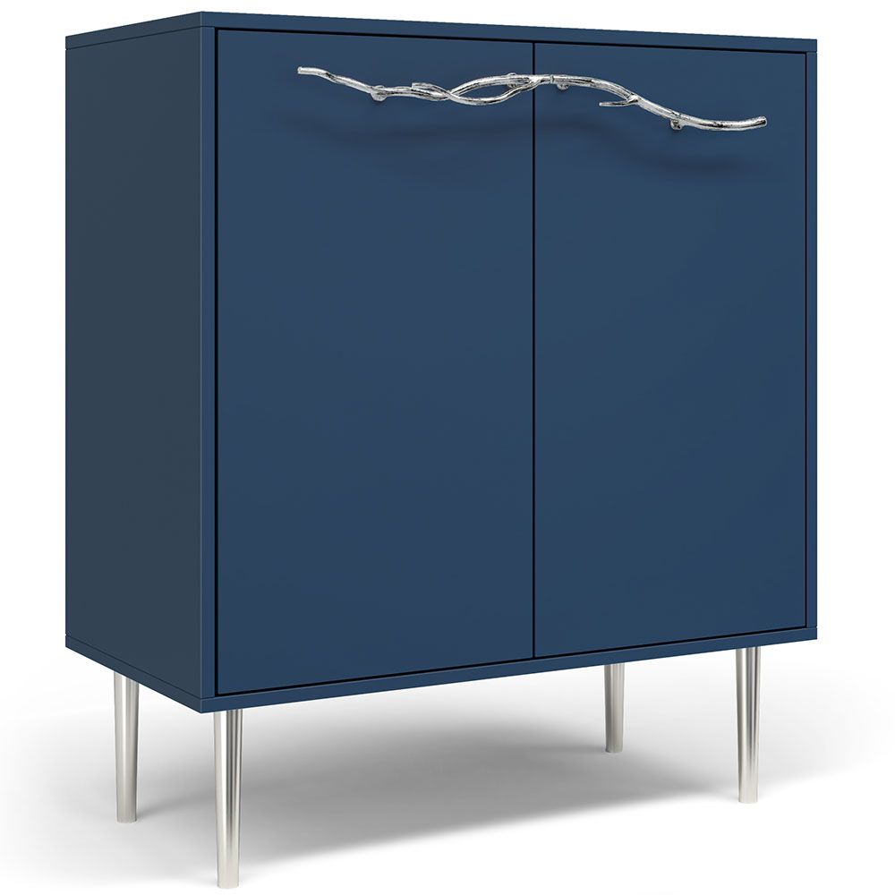 Комод Арт Колор matte Стайл Сильвер с 2 полками Королевский синий матовый