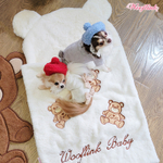 017 Комплект молочный: коврик + плед для маленьких собак "Мишки" / "Teddies" Wooflink