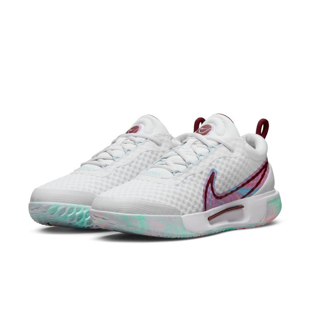 Женские Кроссовки теннисные Nike Zoom Court Pro - white/glacier blue/dark beetroot