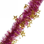 Мишура 2м 8см «Звезда», Розовый/золото