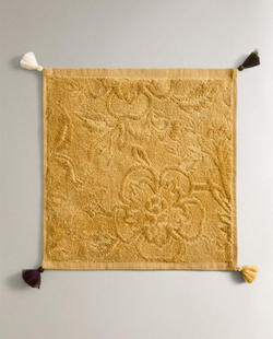 Zara Home - Набор полотенец для рук с бахромой (комплект из 3 предметов)), горчичный, 30х30 см