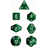 Chessex 7-dice set Green/White