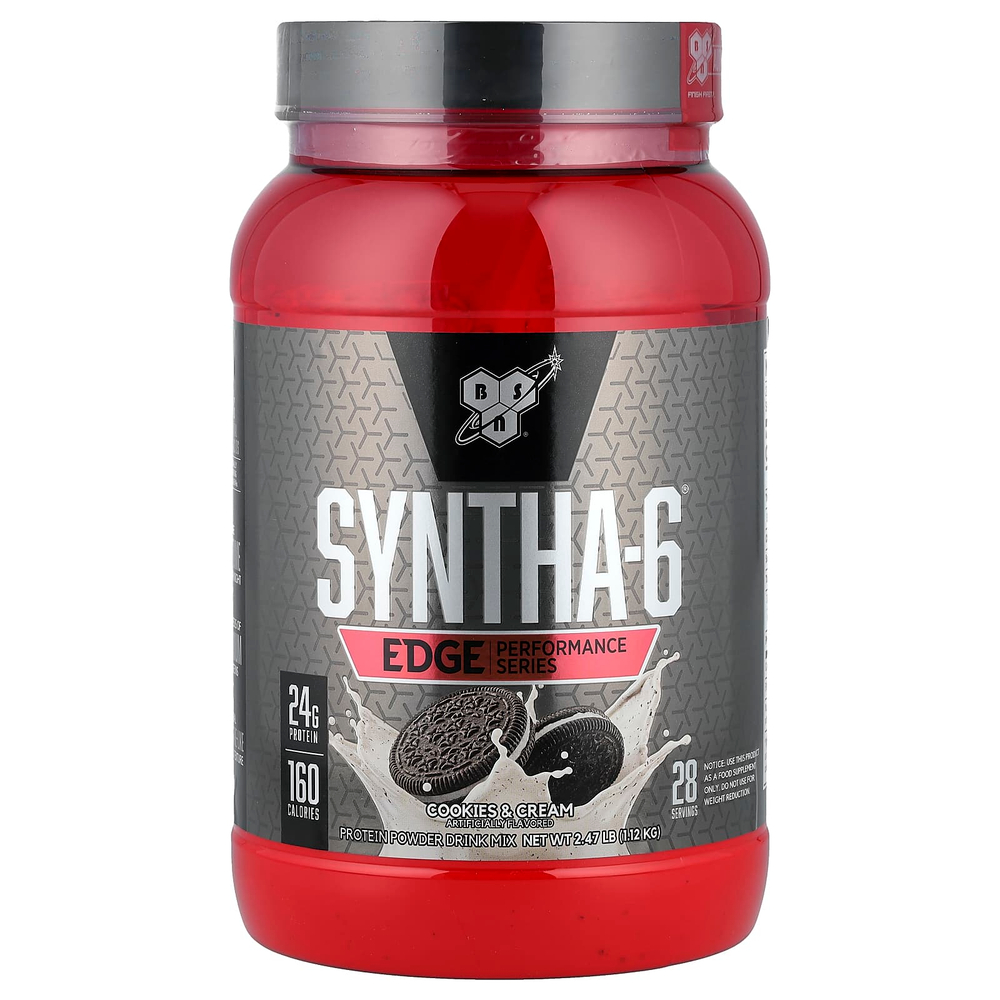 BSN, Syntha-6 Edge®, протеиновая смесь для приготовления напитка, печенье и сливки, 1,12 кг (2,47 фунта)