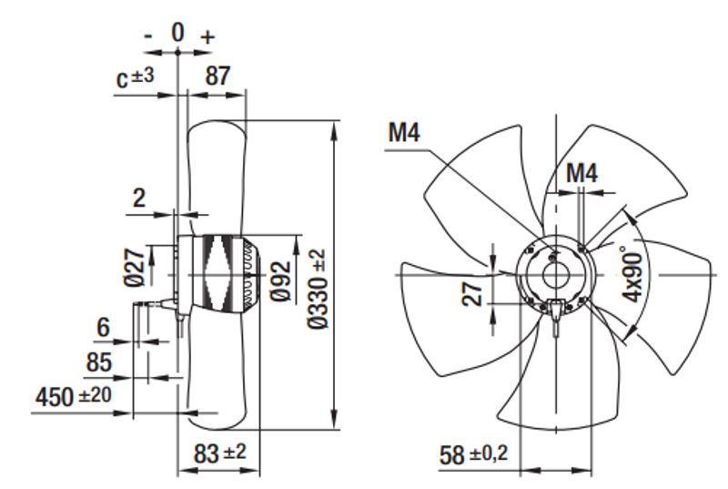 Вентилятор осевой A3G330-AA58-01