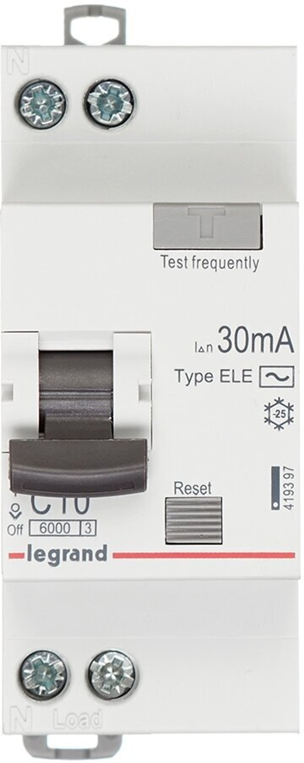 УЗО Выключатель дифференциального тока RX3 1P+Н 30мА 10А (AC) Legrand, 419397