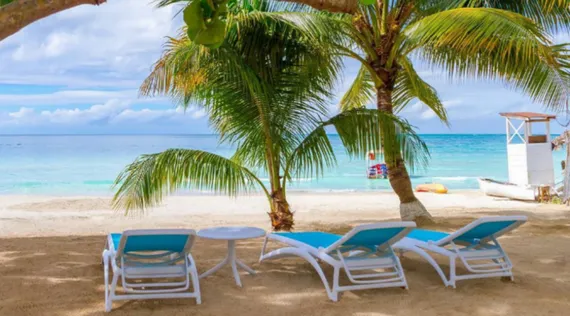 Шезлонг Atlantico белый/голубой