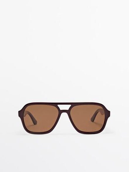 Massimo Dutti Солнцезащитные очки-авиаторы, фиолетовый