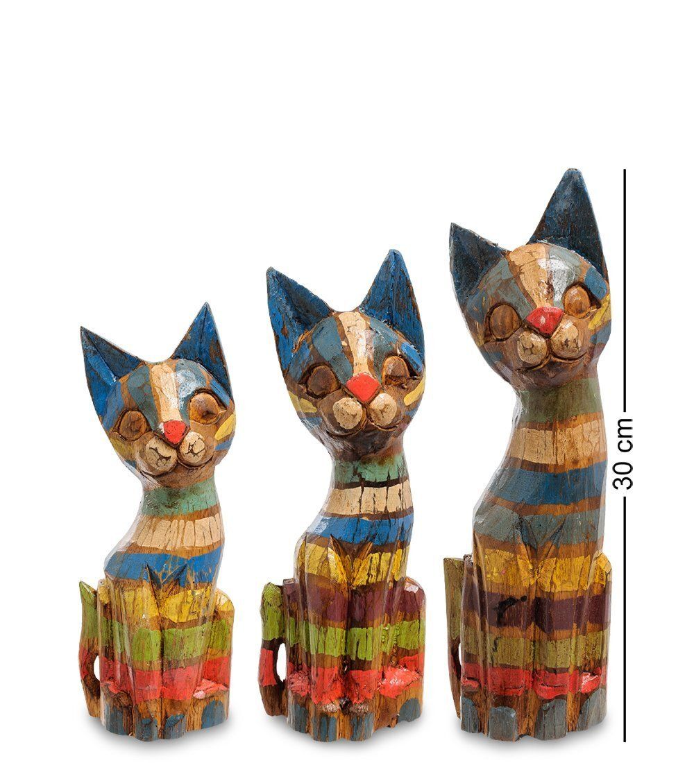 Decor and Gift 99-038 Фигурка «Кошка» н-р из трех 30,25,20 см (албезия, о.Бали)