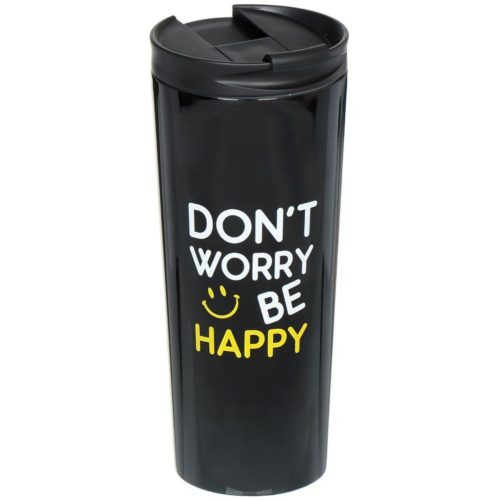 Термокружка нерж, 0.45 л, Daniks, чер, SL-NT014E-BLK-logo2