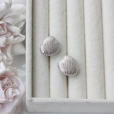 Швензы Ракушки 17 мм с английским замком, родий, Ш134