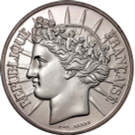France, 100 Francs, 1988 – "Fraternité" Silver Commemorative Coin, MS
