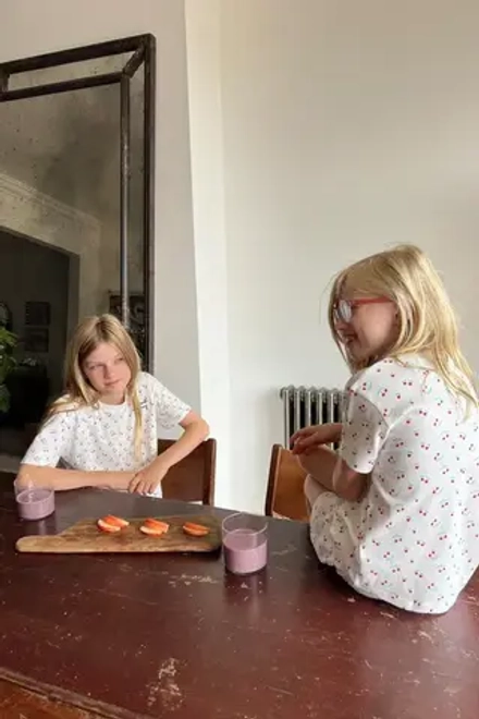 ZARA ПИЖАМА С ПРИНТОМ «ВИШНЯ», ЭКРЮ