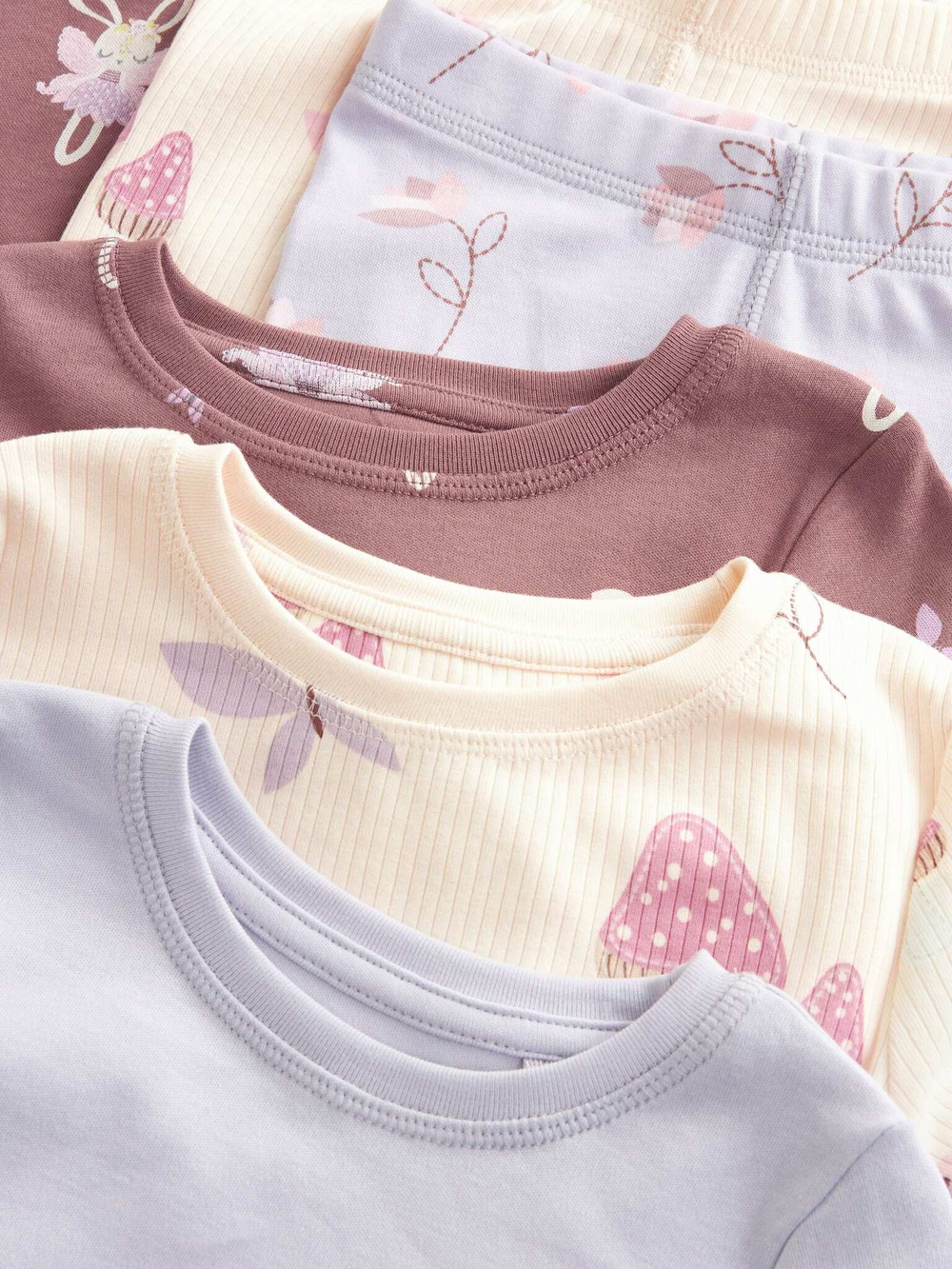 Пижама для девочки Next D73-941, 3 шт., Бежевый, Коричневый, Сиреневый