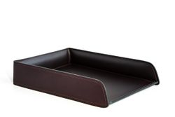 Лоток А4 горизонтальный PREMIUM из кожи  Full Grain Brown/Cuoietto черный