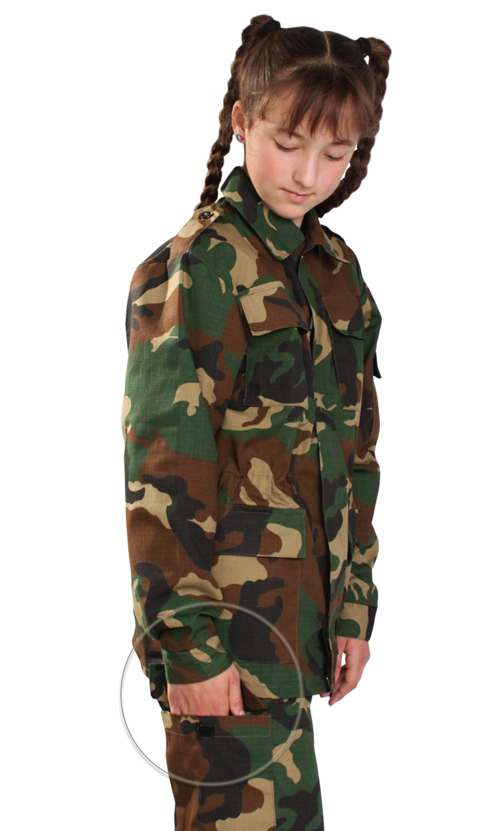 Костюм детский военно-полевой Рип-стоп зел. КМФ