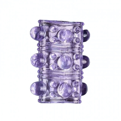 Насадка сквозная на пенис стимулирующая влагалище с бусинами и усиками ROSYLAND (фиолетовый) (Цвет: фиолетовый)