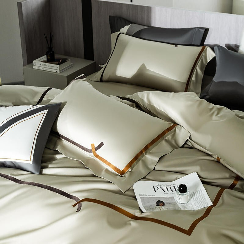 ZEPHYR HOME Постельное белье на двуспалку Египетский хлопок 100s зеленая