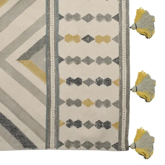 Ковер из хлопка с контрастным узором и кисточками Ethnic 200х300 см