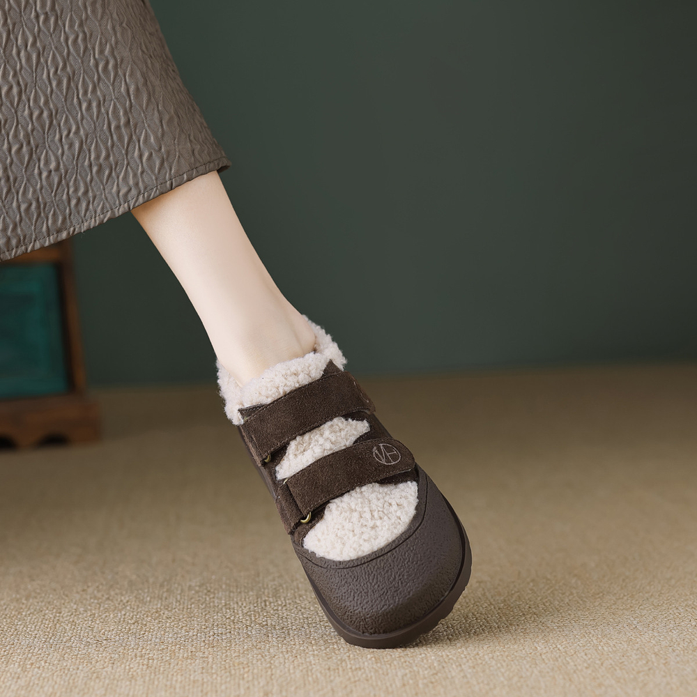 【dme】 Cow Split Leather Casual Shoes 1.2cm Women"s Coffee