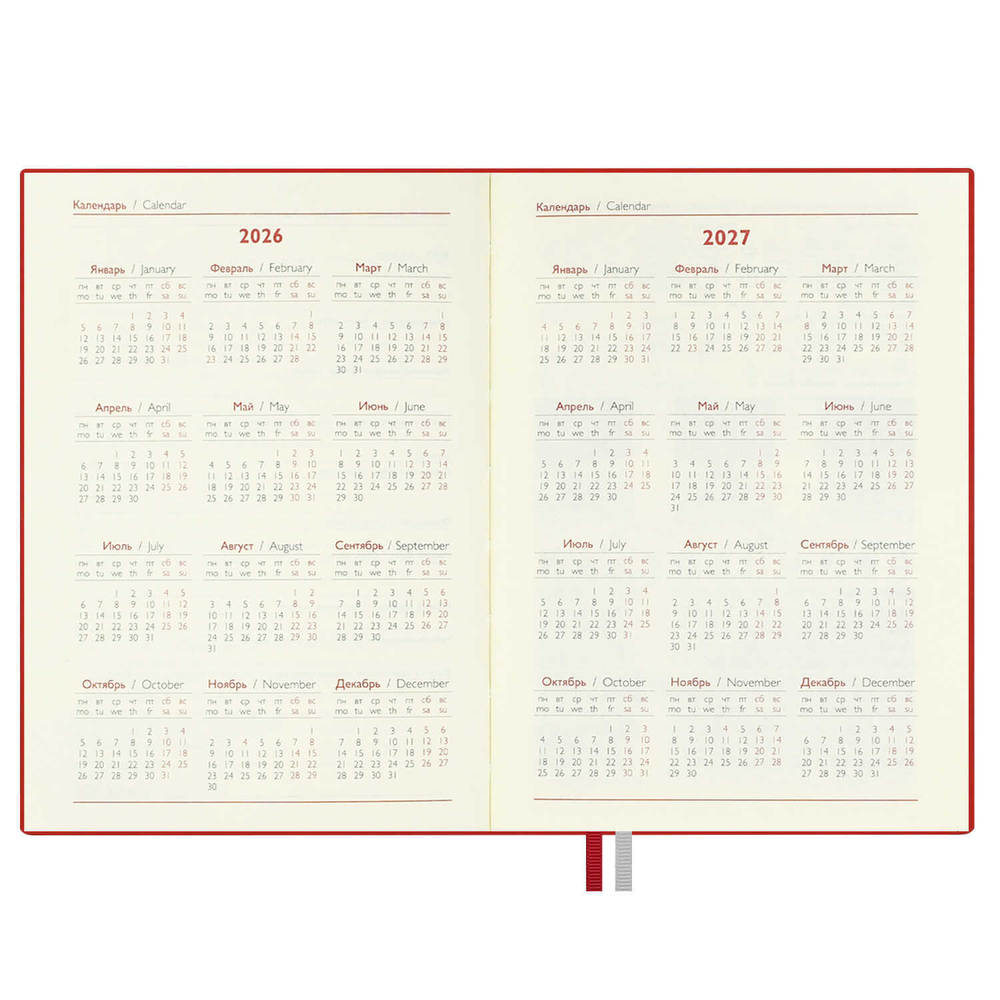 Ежедневник датированный 2026 ESCALADA, #ДУМАЙ КАК МИЛЛИАРДЕР, А6+, 176 л., арт. 70302/ 20 ЛЕЗЕРЕТТО КРАСНЫЙ (кожзам: 126x174 мм, мягкий переплёт, материал обложки: искусственная кожа "Лезеретто"; декор: блинтовое тиснение; способ крепления блока: нит