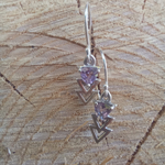 Серьги СТРЕЛА, серебро/аметист