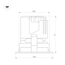 Светильник MS-ARADO-BUILT-R55-7W Warm3000 (WH-WH, 24 deg, 230V) (Arlight, IP20 Металл, 5 лет) 059103