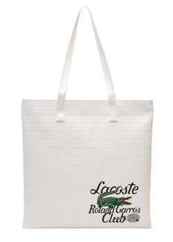Спортивная сумка Lacoste x Roland Garros Edition Check Print Tote Bag - белая