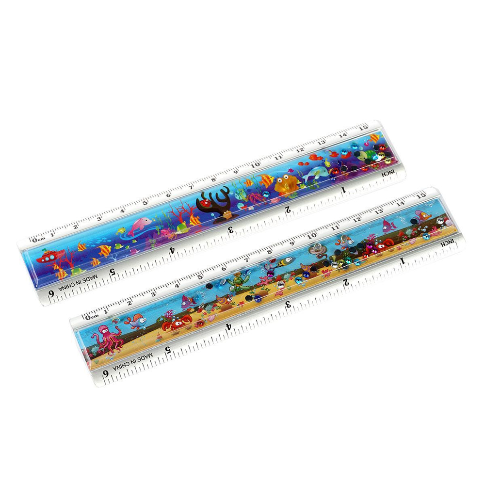 Линейка 15 см, стразы внутри