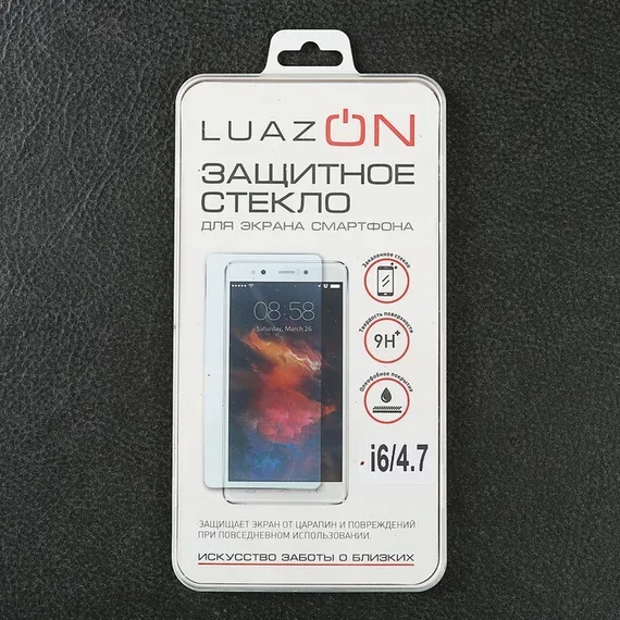 Защитное стекло 2.5D LuazON для iPhone 6/6S, полный клей
