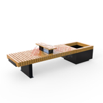 Лавка Rail Road 03 с вазоном и подлокотником