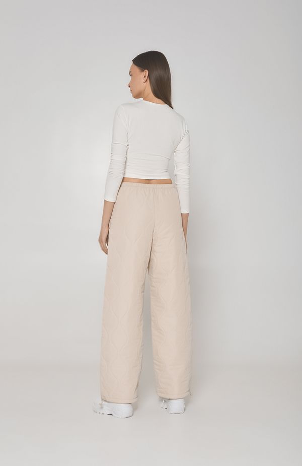 Брюки стёганые AT019 ванильные - фото 4