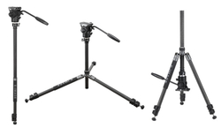 E-IMAGE TC604 PLUS Carbon fiber light weight tripod Штатив с видеоголовой c функцией монопода