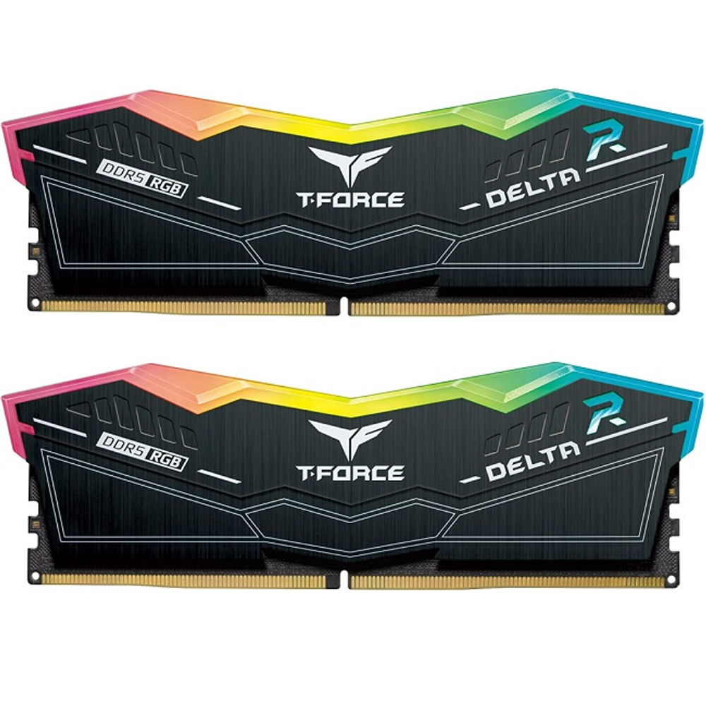 Модуль памяти DIMM DDR5 32Gb, 6400Mhz, 2x16Gb, Team Group T-FORCE Delta RGB Black (FF3D532G6400HC32ADC01)