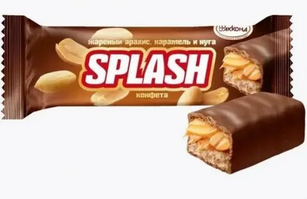 "            ШТУЧКА КОН ЧЕБ БАТ ""SPLASH"" ЖАРЕН.АРАХ.КАРМ.НУГА  40ГР*24ШТ"