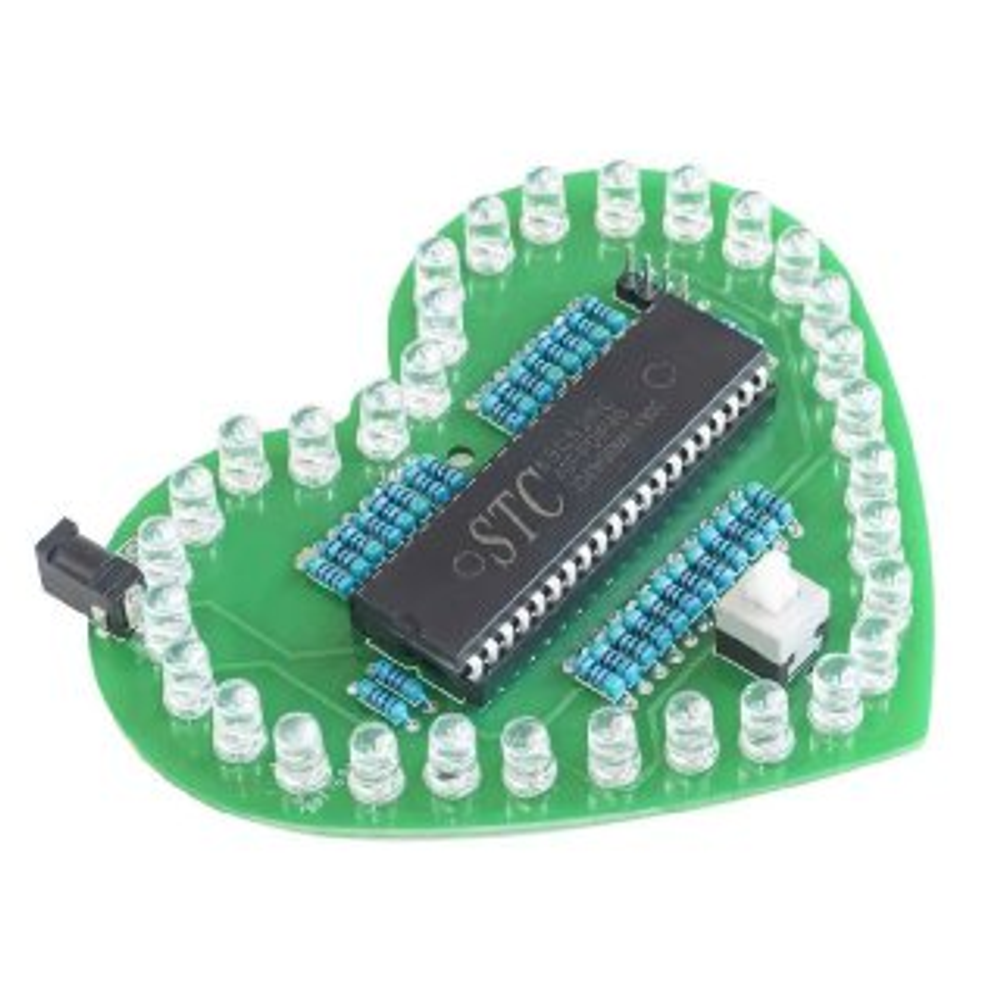 Набор для сборки и пайки (конструктор) "Светодиодное мерцающее RGB сердце"