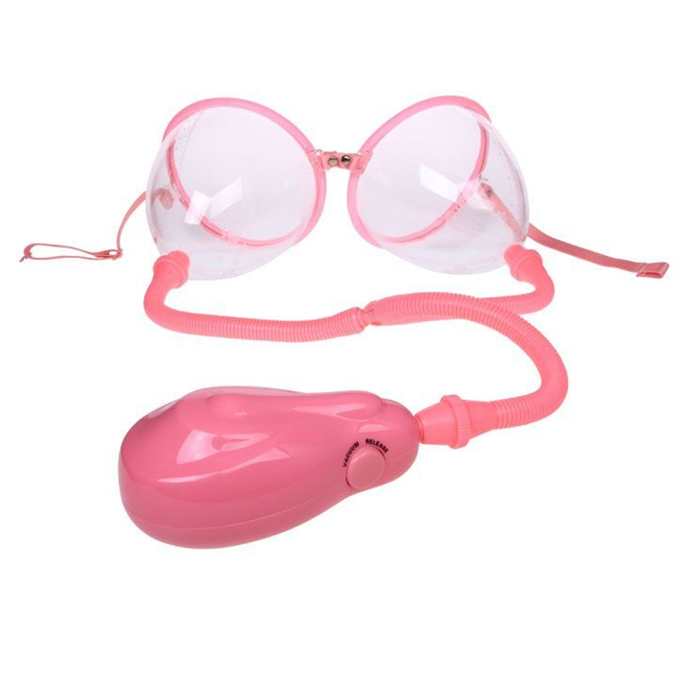 Вакуумная помпа для груди с автооткачкой воздуха (Цвет: розовый)