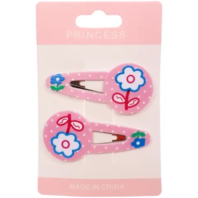 Зажимы для волос детские 2шт «КАРАМЕЛЬ», цветочки, 6*2.8см