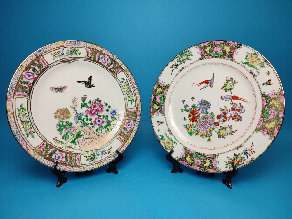 Пара декоративных тарелок в китайском стиле