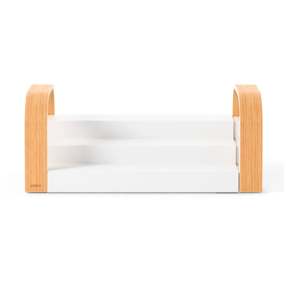 Полка для специй трехъярусная раздвижная bellwood, белая/натуральное дерево