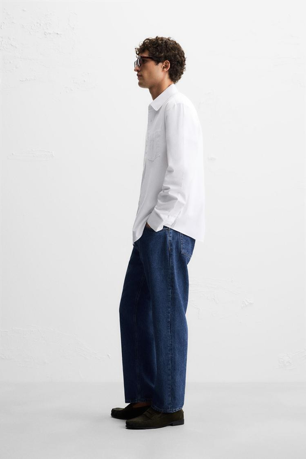 ZARA РУБАШКА ОКСФОРД, БЕЛЫЙ