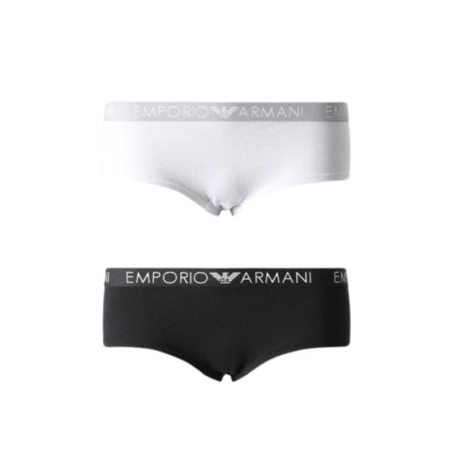 Женские трусы бразилиана набор из 2 штук (белый, черный) Emporio Armani 164351_CC318 00911