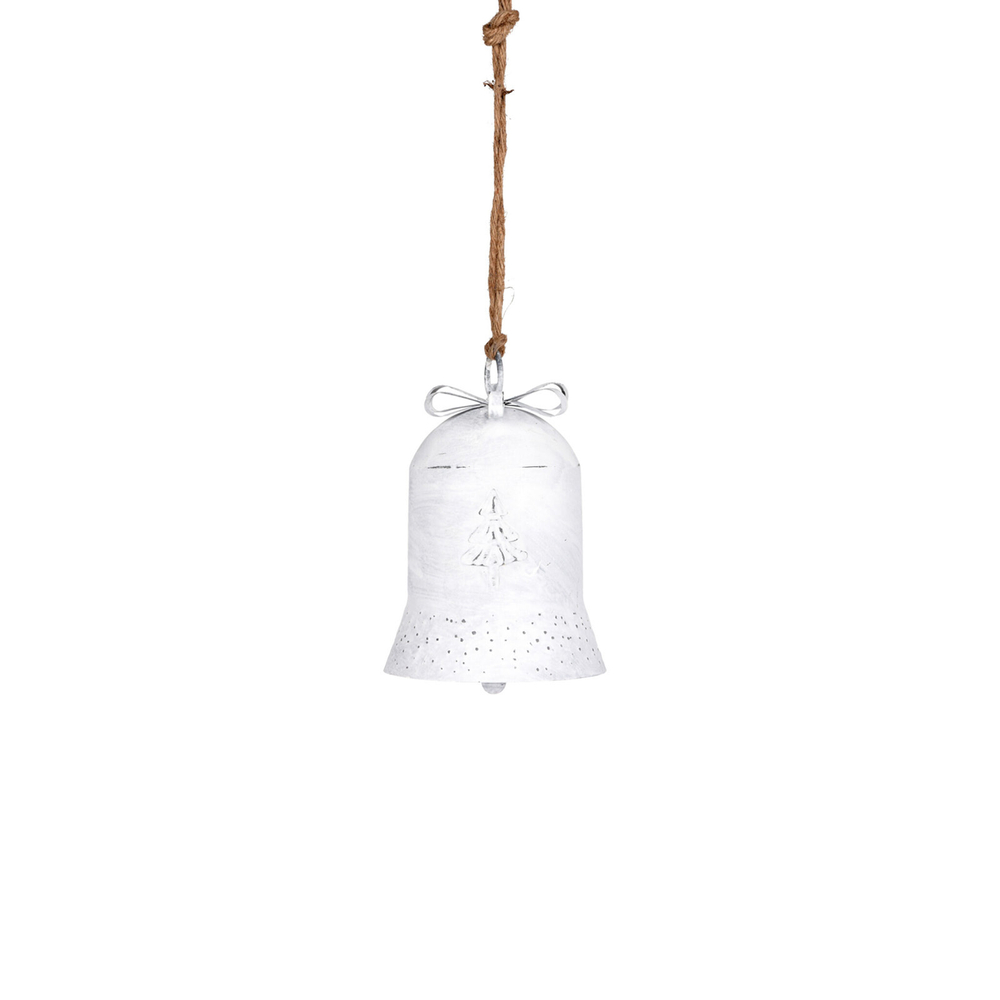 Колокольчик металлический белый Ель 14*21 см