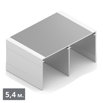 СТАНДАРТ Направляющая верхняя двухполозная (5,40 м) белый матовый (ПВХ) (AS0046) Aristo