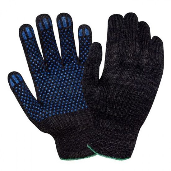 Перчатки х/б с ПВХ 5-ти ниточные чёрные