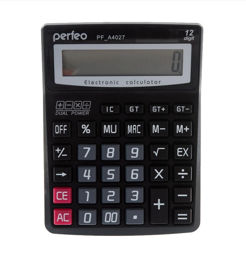 Калькулятор 12-разрядный GT бухгалтерский Perfeo PF-A4027