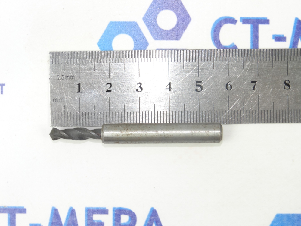 Сверло твердосплавное по металлу 4.4мм (4.4х18х58) Хвостовик 7мм ВК8