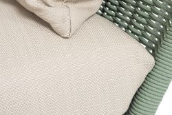 "Фиджи" диван 3-местный плетеный из роупа, каркас алюминий светло-серый (RAL7035) муар, роуп зеленый (4204) круглый tex, ткань Mossle бежевая