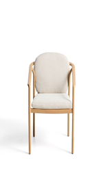 Уличный стул Sirte из алюминия с отделкой под дерево и веревкой цвета экрю