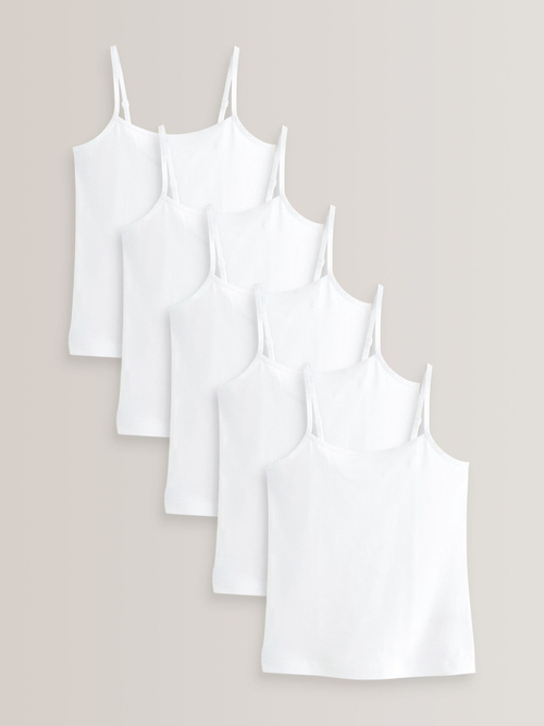 Майка на бретельках для девочки Next A33-434, 5 шт., Белый